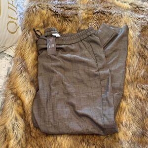 J. Jill Women's Tan Checkered Chevron Dress Pants Posh Show